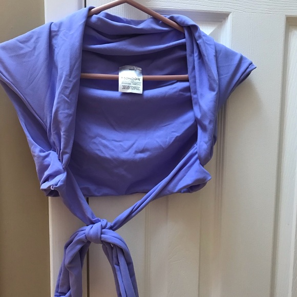 NWOT MONDOR Dance Shrug Wrap Top LG Lavender - Picture 2 of 5